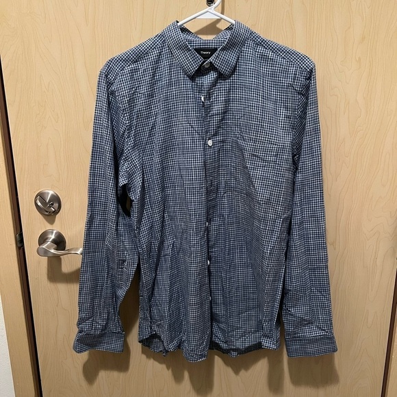 Mens theory button down shirt